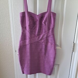 Elegant Purple Bandage Dress
